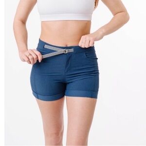 ZYIA Blue Not Just‎ A Trail Shorts Cuffed Workout Running Short Size Small
